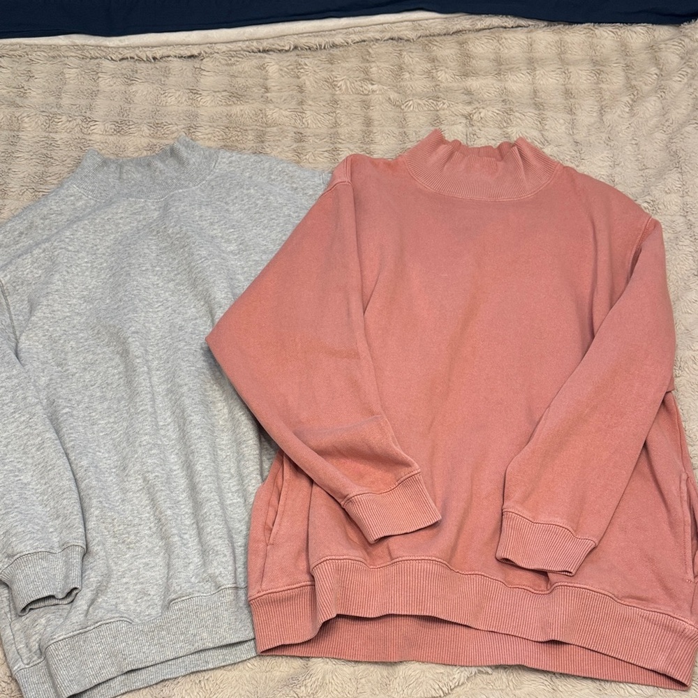 Aerie mock neck turtle neck tunic pink Sweatshirt only
